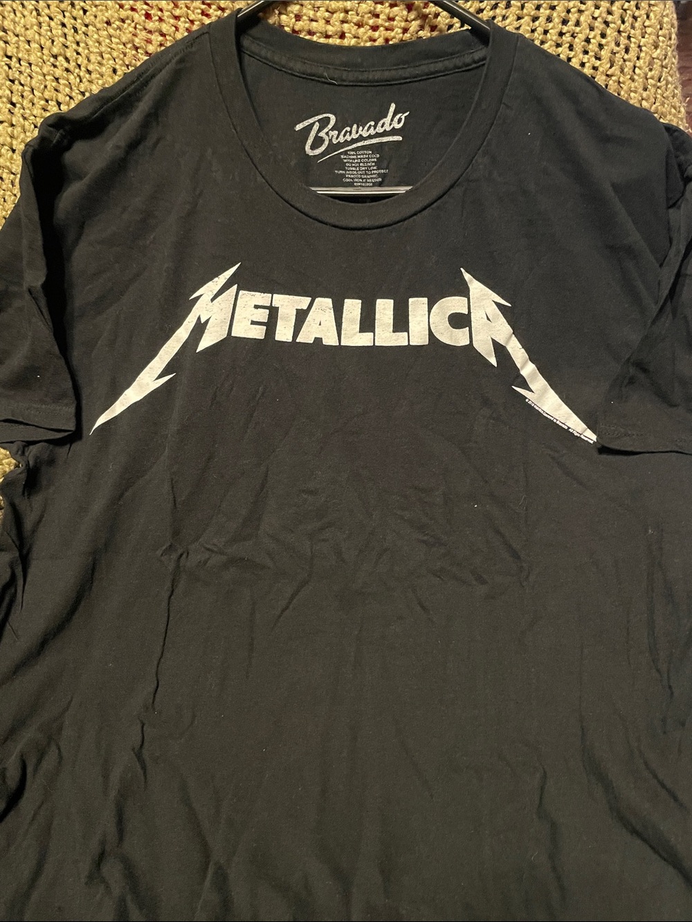 Bravado Black Metallica Logo Tee with White Graphic
